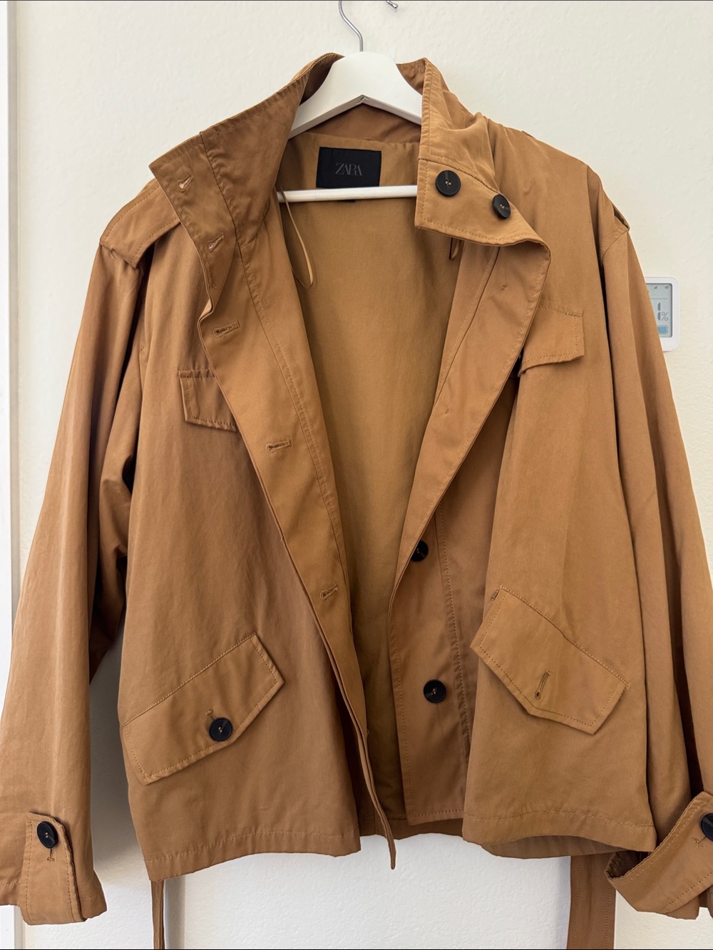 Zara Women’s Tan Short Trench Jacket
